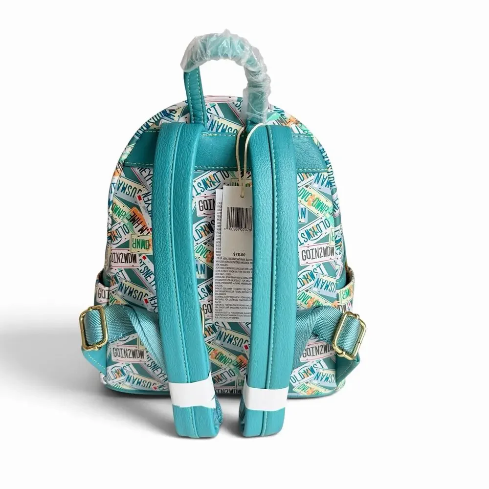 Disney Parks Loungefly Old Key West Resort Mini Backpack FL Orange License Plate